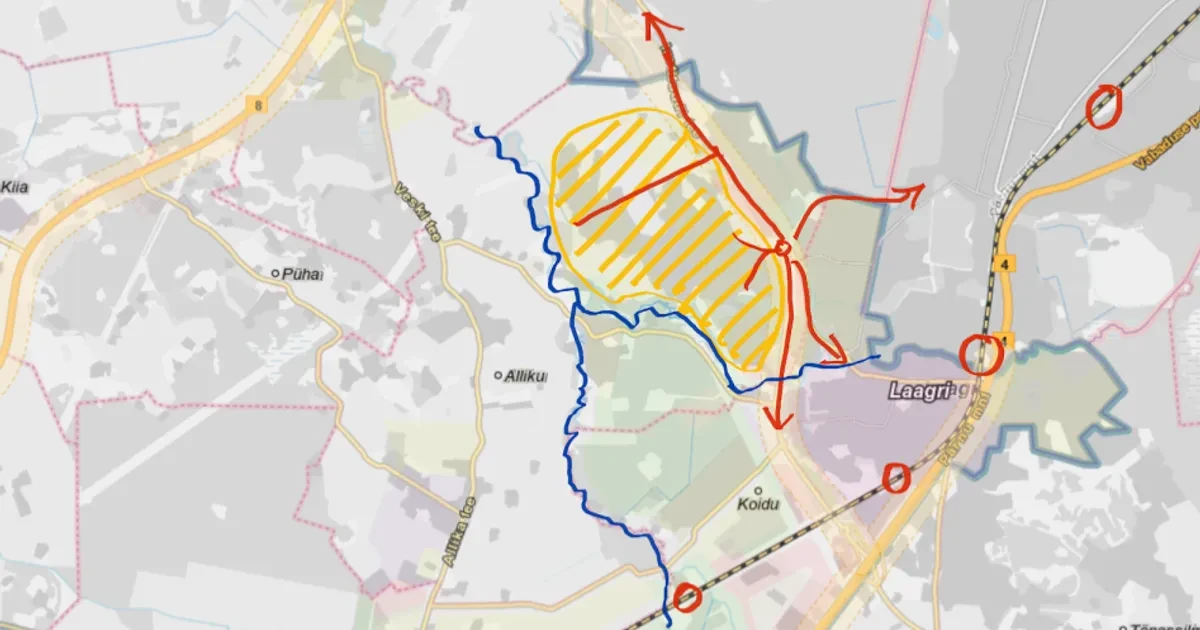 Alliku küla juurdepääsud. Visand: Raul Vibo