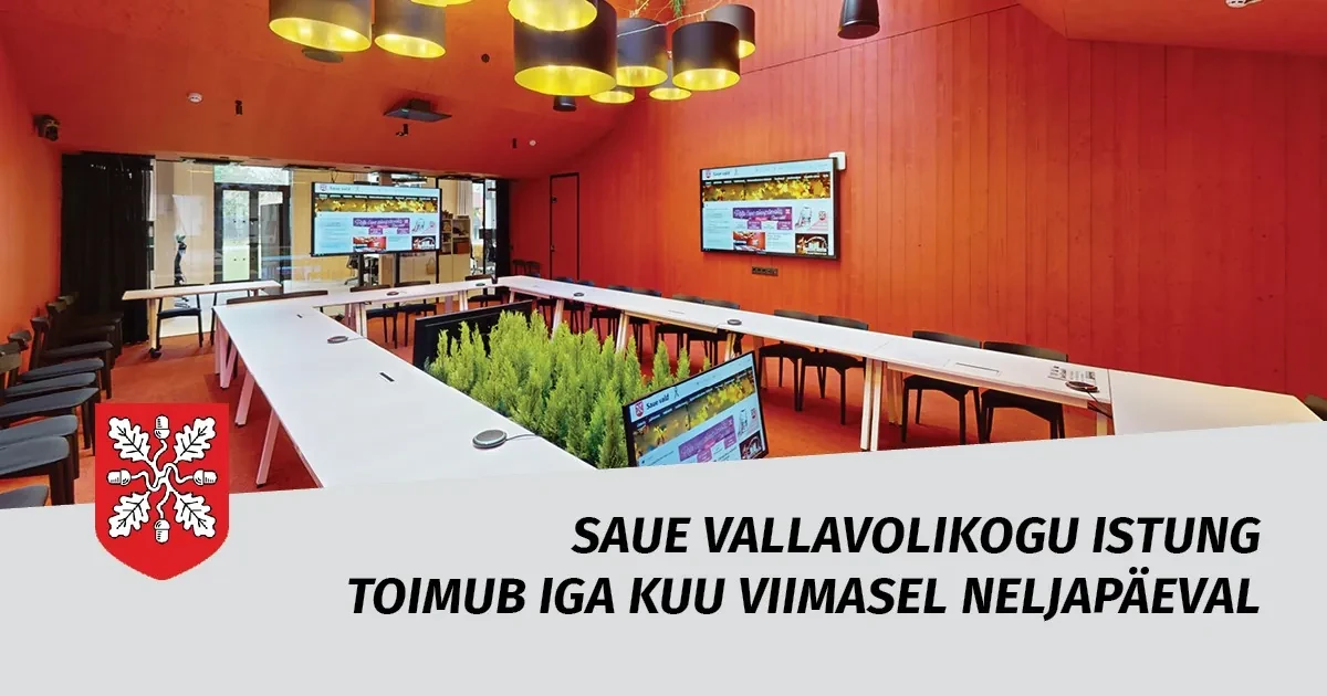 Saue Vallavolikogu istung toimub neljapäeval, 30.01 algusega kell 14 Saue vallamajas.